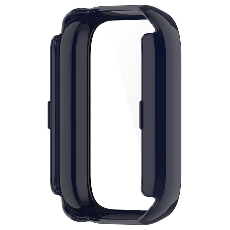 For iTouch Air 3 Protective Frame with Tempered Glass Screen Film Smart Watch Hard PC Bumper Case - Dark Blue