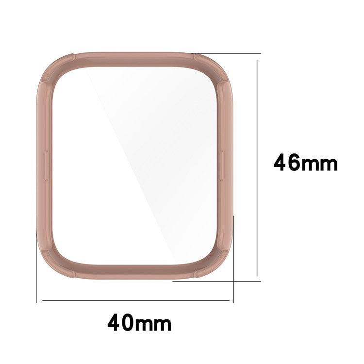 For iTouch Air 3 Protective Frame with Tempered Glass Screen Film Smart Watch Hard PC Bumper Case - Dark Blue