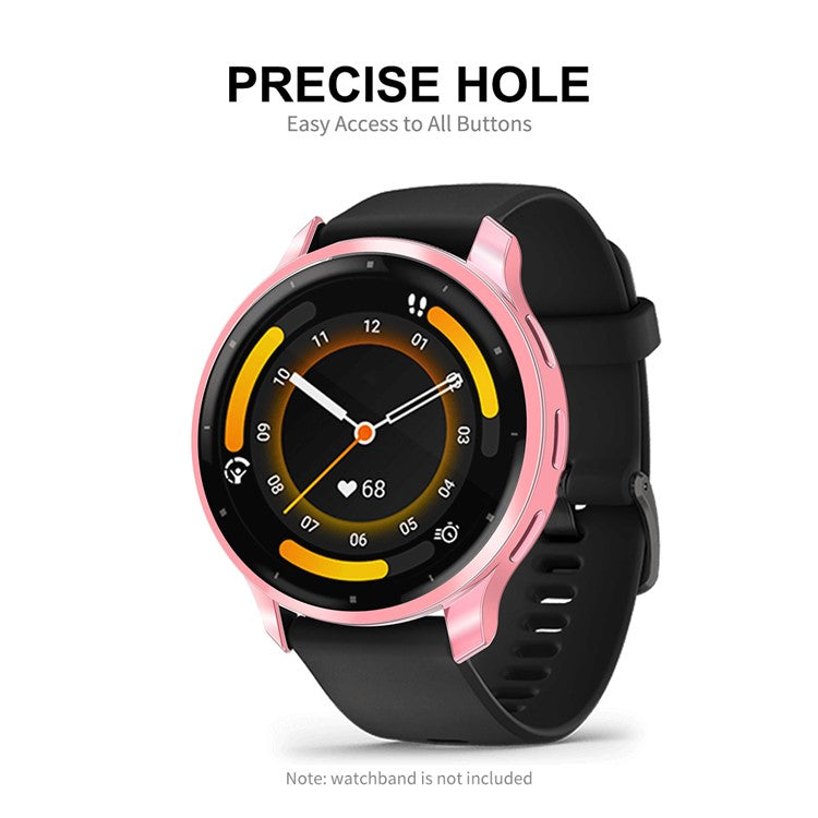 ENKAY HAT PRINCE For Garmin Venu 3S Full Cover Watch Case Electroplating TPU Frame with Screen Film - Pink