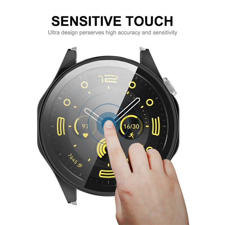 ENKAY Hat Prince For Huawei Watch GT 4 41mm Case All-Round PC Watch Cover with Clear Screen Protector - Black