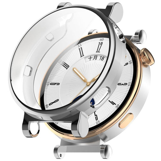 For Huawei Watch GT 4 41mm TPU Watch Case Full Protection Electroplating Watch Cover - Silver