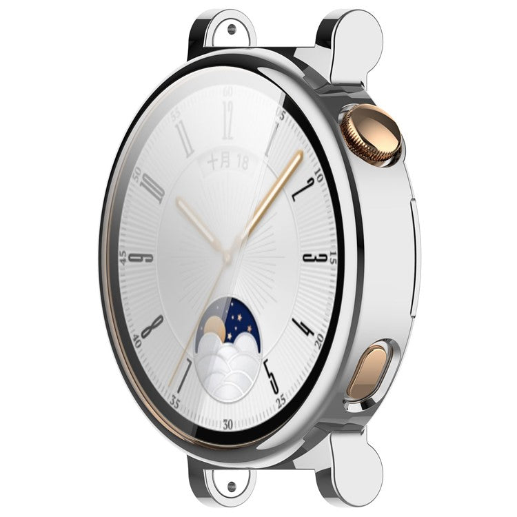 For Huawei Watch GT 4 41mm TPU Watch Case Full Protection Electroplating Watch Cover - Silver