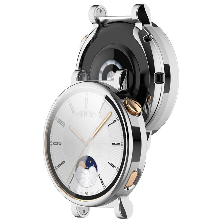 For Huawei Watch GT 4 41mm TPU Watch Case Full Protection Electroplating Watch Cover - Silver