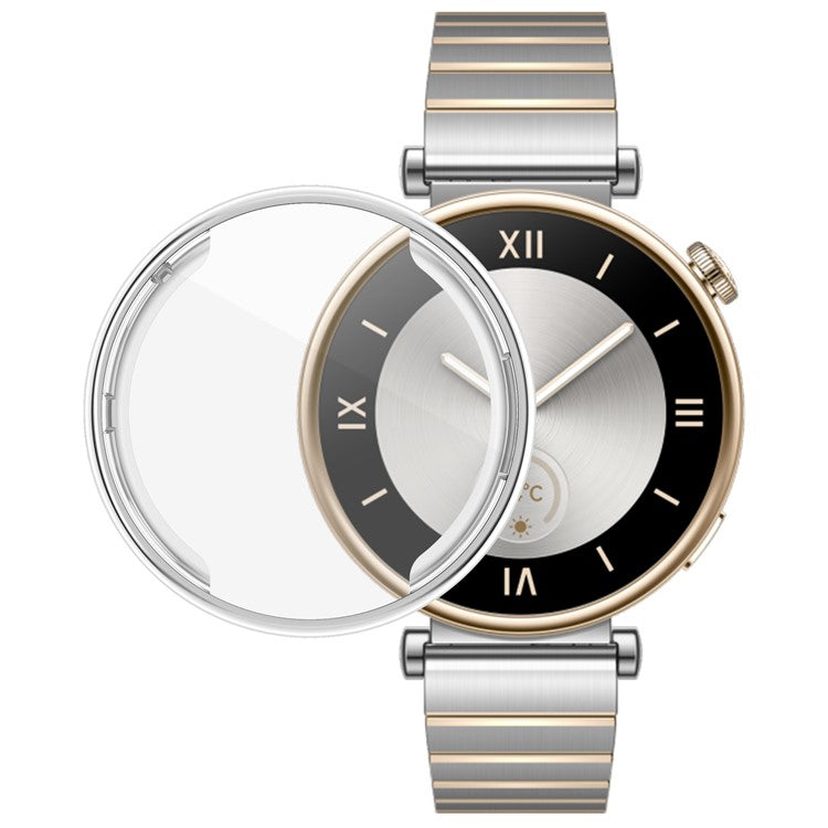 For Huawei Watch GT 4 41mm Watch Protector Electroplating Full Coverage TPU Watch Cover - Silver