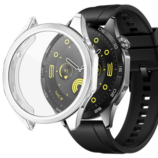 For Huawei Watch GT 4 46mm Watch Case TPU Scratch-resistant Electroplating Protector Cover - Silver