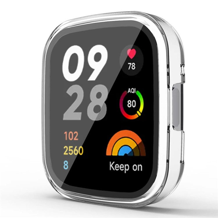 For Xiaomi Redmi Watch 3 Hard PC Watch Case Cover with Tempered Glass Screen Protector - Transparent