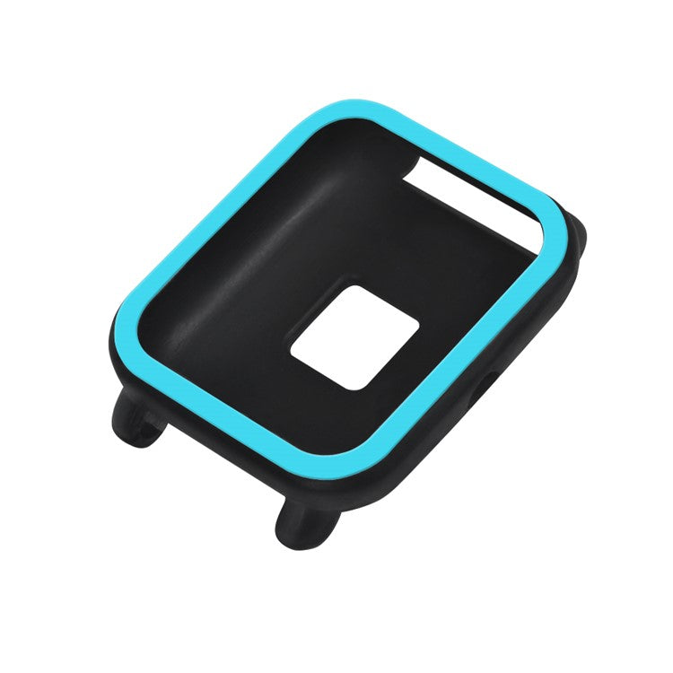 For Huami Amazfit Bip / Bip Lite Protective Edge Case Dual Color Silicone Watch Cover - Black+Blue