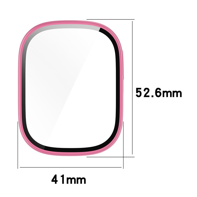 Hard PC Cover for Xplora X6 Play Watch Case with Tempered Glass Screen Protector - Pink