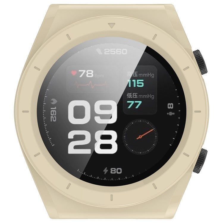 Protective Cover for Xiaomi Watch H1 Hard PC Watch Case with Tempered Glass Screen Protector - Ivory White