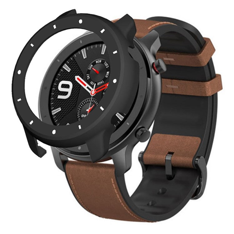 For Huami Amazfit GTR 47mm Anti-collision PC Watch Case Dual Color Design Protective Frame - Black+White
