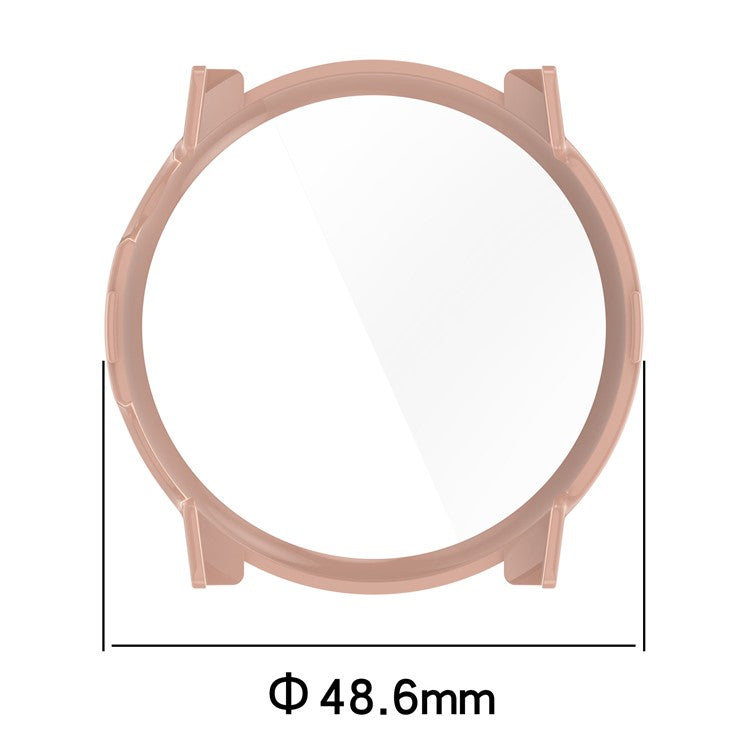 For Coros Pace 3 Protective Case Hard PC Watch Cover with Tempered Glass Screen Protector - Pink