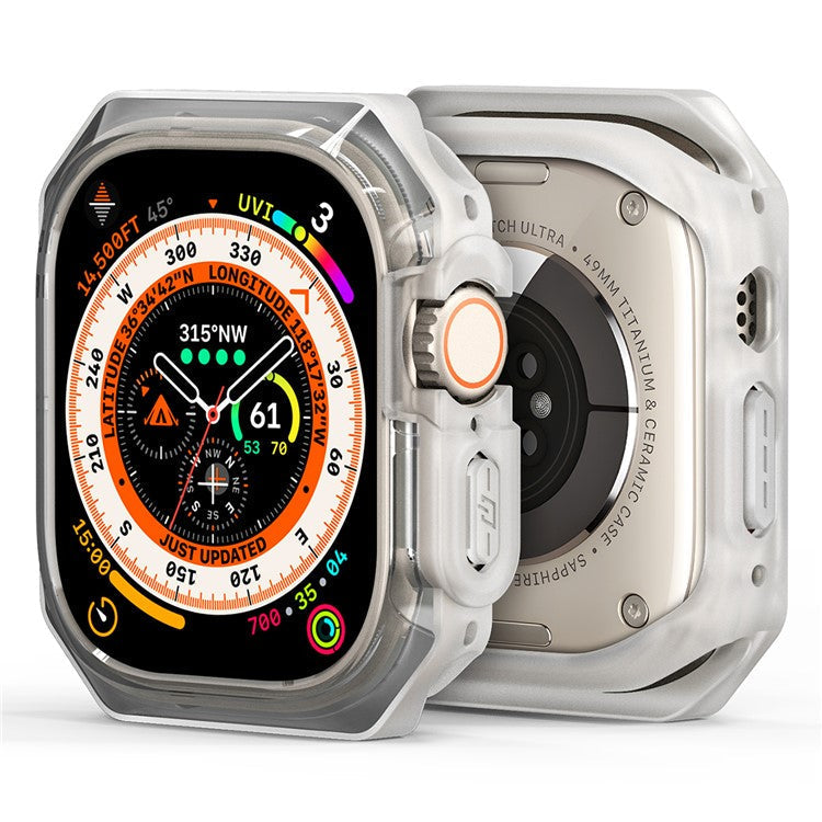 DUX DUCIS Tamo Series for Apple Watch Ultra 2  /  Ultra 49mm Watch Case PC+Silicone Watch Cover Protector - Transparent White