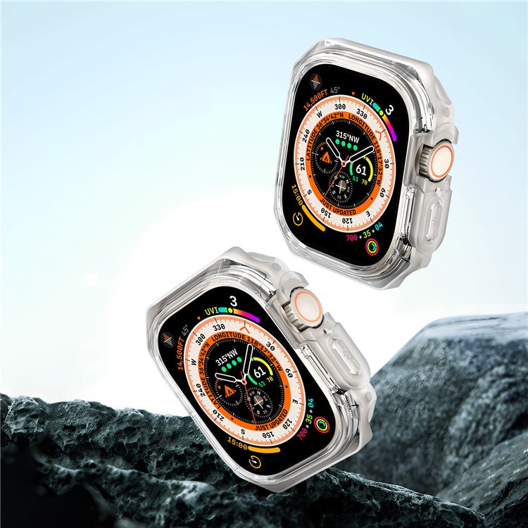 DUX DUCIS Tamo Series for Apple Watch Ultra 2  /  Ultra 49mm Watch Case PC+Silicone Watch Cover Protector - Transparent White