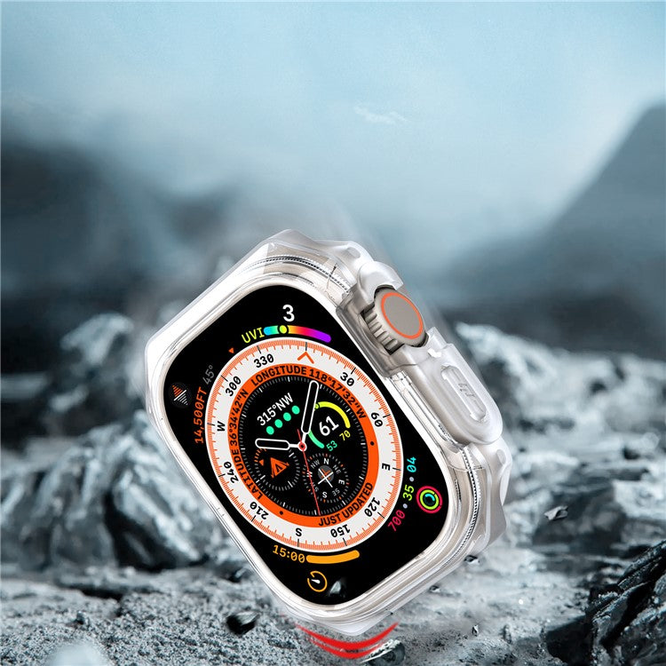 DUX DUCIS Tamo Series for Apple Watch Ultra 2  /  Ultra 49mm Watch Case PC+Silicone Watch Cover Protector - Transparent White