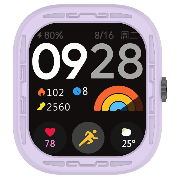 For Xiaomi Redmi Watch 4 Silicone Protective Cover Scratch-Resistant Watch Case - Purple