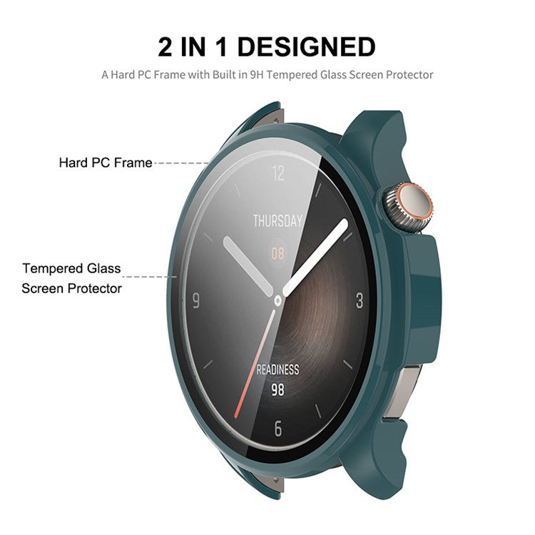 ENKAY HAT PRINCE For Huami Amazfit Balance Overall PC Watch Case with Tempered Glass Screen Protector - Pink