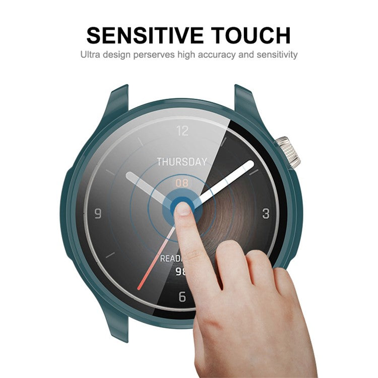 ENKAY HAT PRINCE For Huami Amazfit Balance Overall PC Watch Case with Tempered Glass Screen Protector - Black