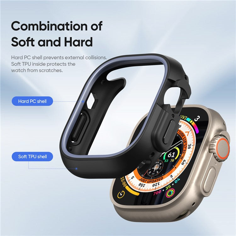 DUX DUCIS Bamo Series for Apple Watch Ultra 2 / Ultra 49mm Watch Case PC+TPU Cover - Black / Grey