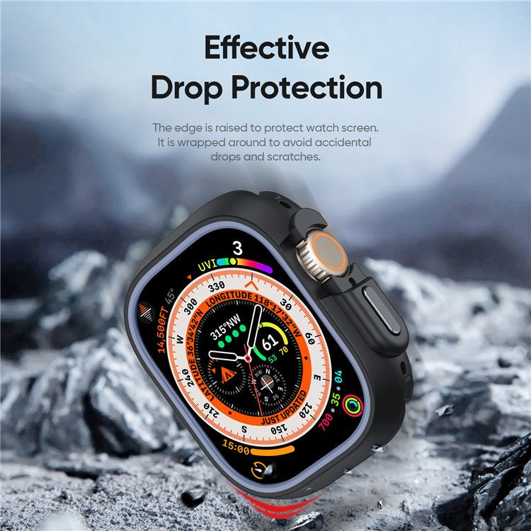 DUX DUCIS Bamo Series for Apple Watch Ultra 2 / Ultra 49mm Watch Case PC+TPU Cover - Black / Grey