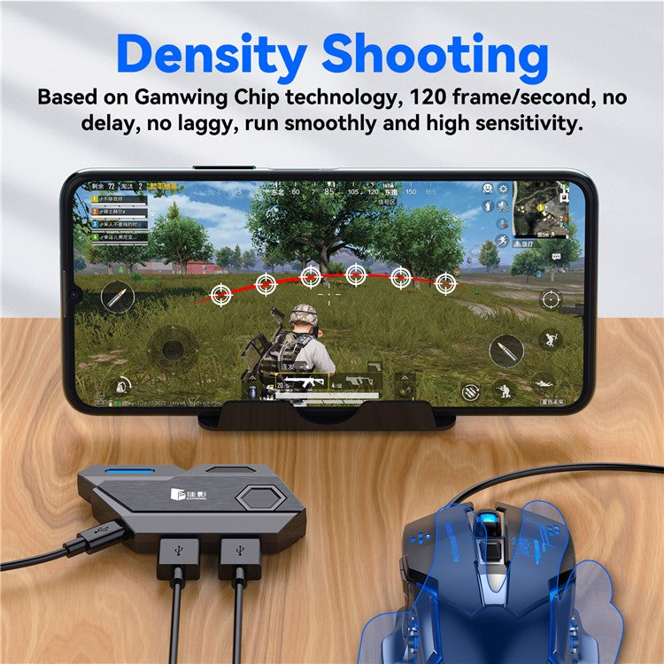 GAMWING Elite Converter+GM86 Mouse+G7 Mute Keyboard+Phone Bracket Stand