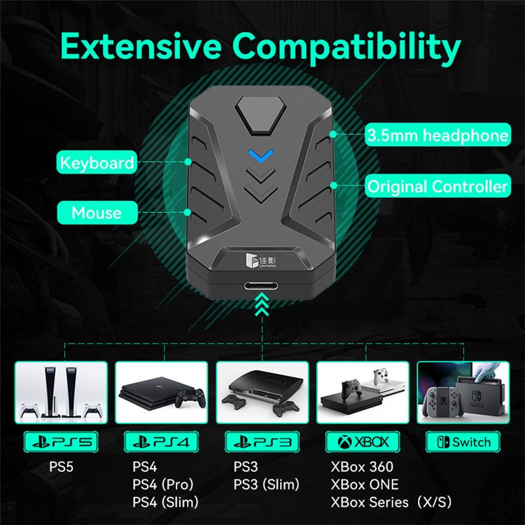 GAMWING Mix Master Pro Gaming Mouse + Keyboard + Converter Combo Pack