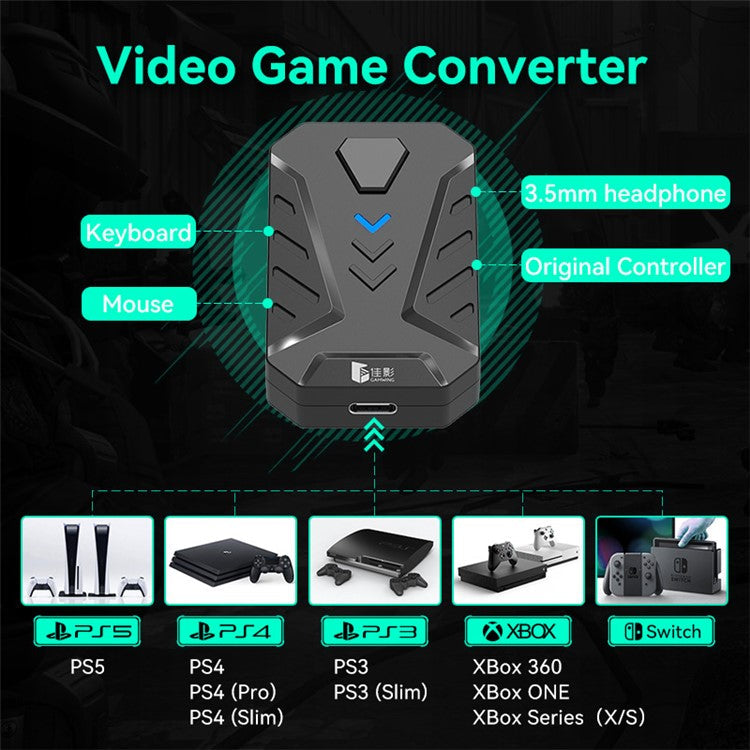 GAMWING Mix Master Pro Gaming Mouse + Keyboard + Converter Combo Pack