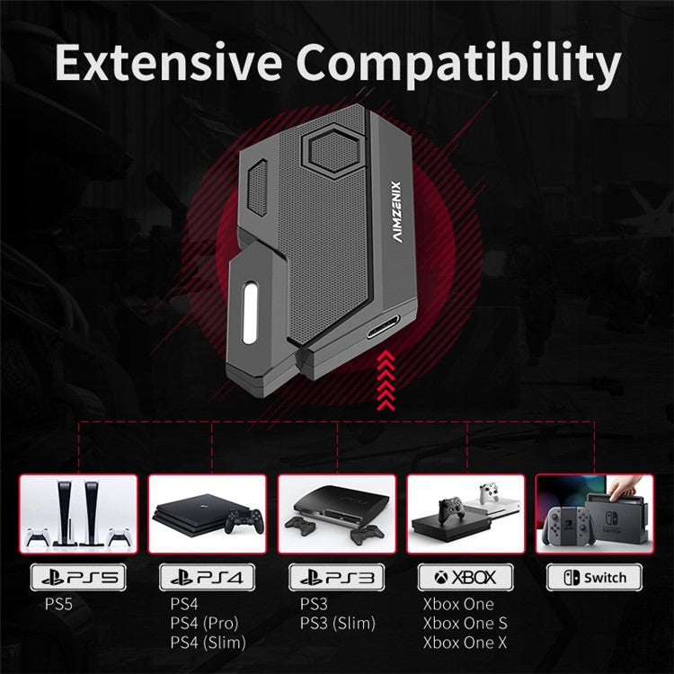 GAMWING Blader Game Converter +  G7 Keyboard + GM86 Mouse + OTG Adapter Set