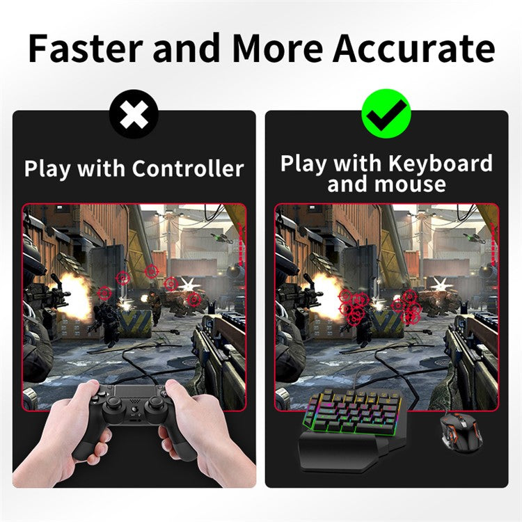 GAMWING Blader Game Converter +  G7 Keyboard + GM86 Mouse + OTG Adapter Set
