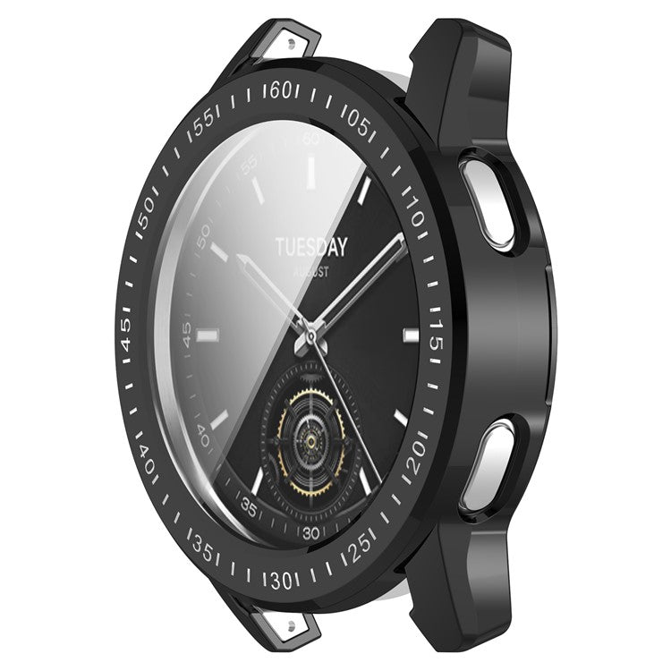 For Xiaomi Watch S3 TPU Watch Protective Case Electroplating Anti-drop Cover - Black