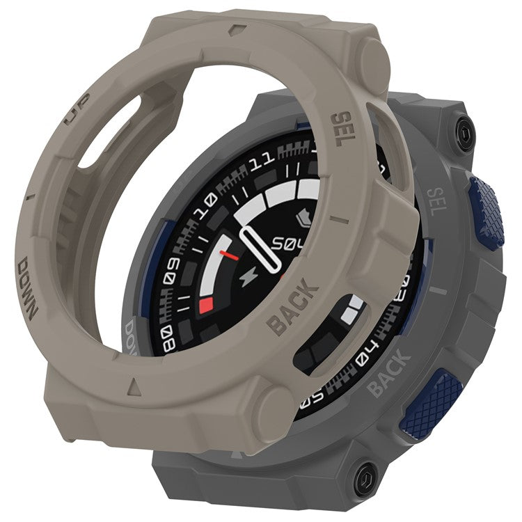 For Huami Amazfit Active Edge A2212 TPU Smartwatch Case Hollow Anti-collision Protective Frame - Sandstone Color