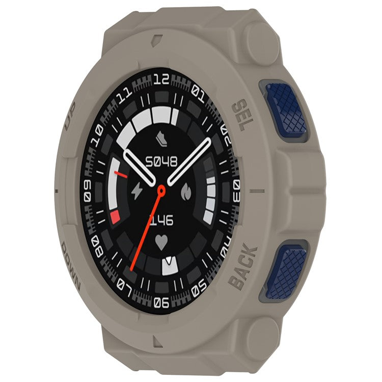 For Huami Amazfit Active Edge A2212 TPU Smartwatch Case Hollow Anti-collision Protective Frame - Sandstone Color