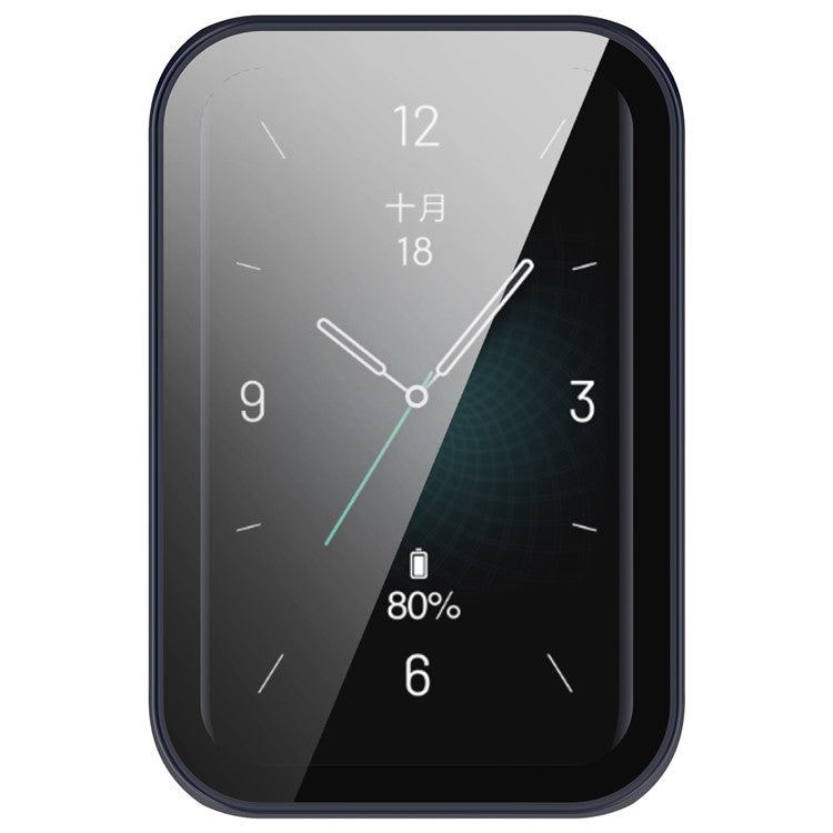 For Honor Band 9 Hard PC Watch Case Scratch Proof Cover with Tempered Glass Screen Film - Dark Blue