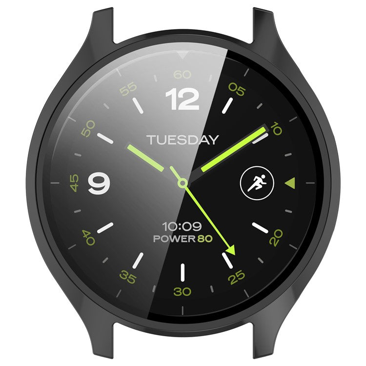 Hard PC Cover for Xiaomi Watch 2 Watch Case with Tempered Glass Screen Film - Black