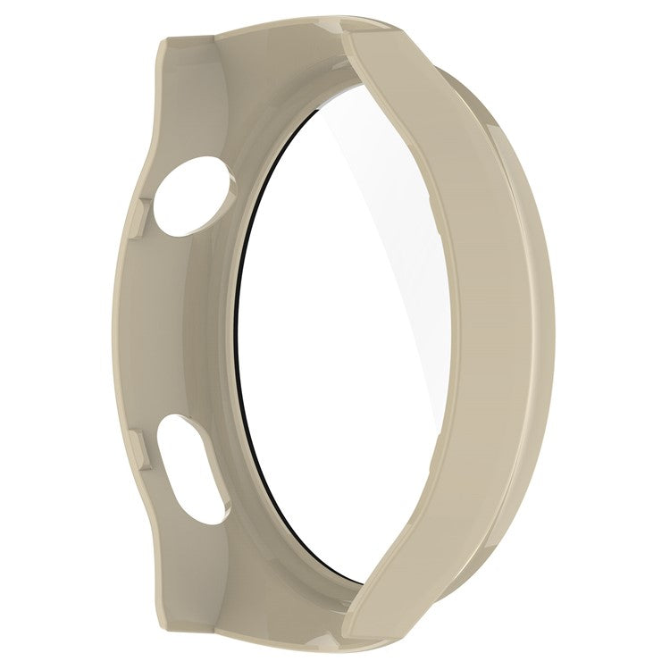 For Huawei Watch 4 Pro Case PC Cover with Curved Tempered Glass Screen Protector - Beige