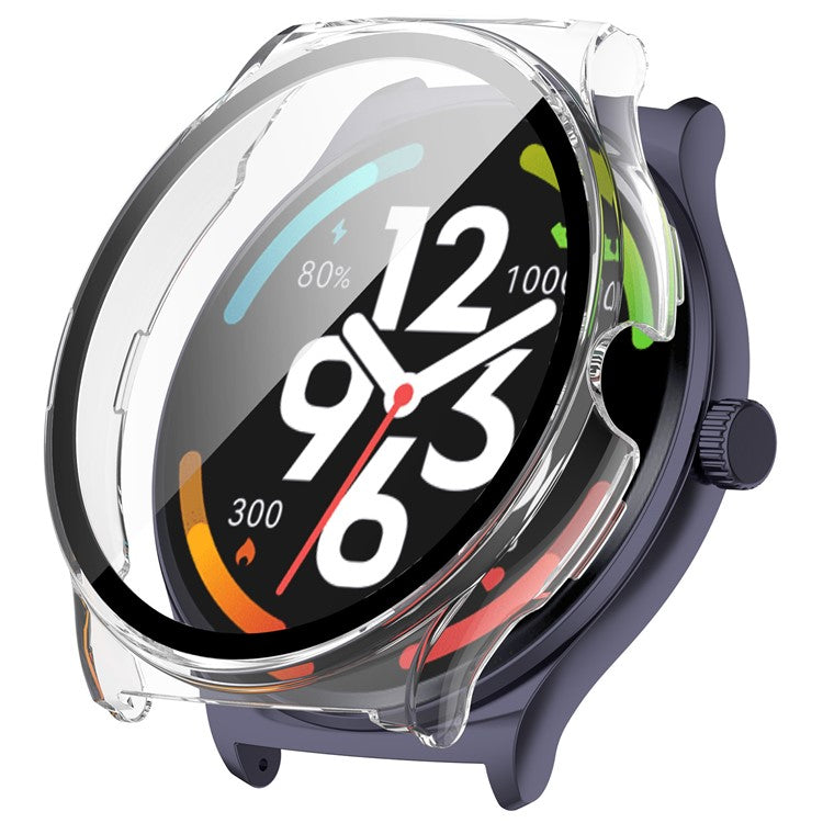 For Haylou Solar Lite (R001) Hard PC Watch Frame Cover with Tempered Glass Screen Film - Transparent