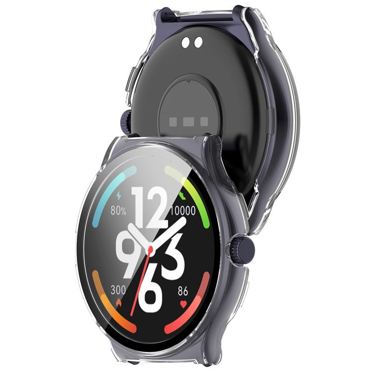 For Haylou Solar Lite (R001) Hard PC Watch Frame Cover with Tempered Glass Screen Film - Transparent