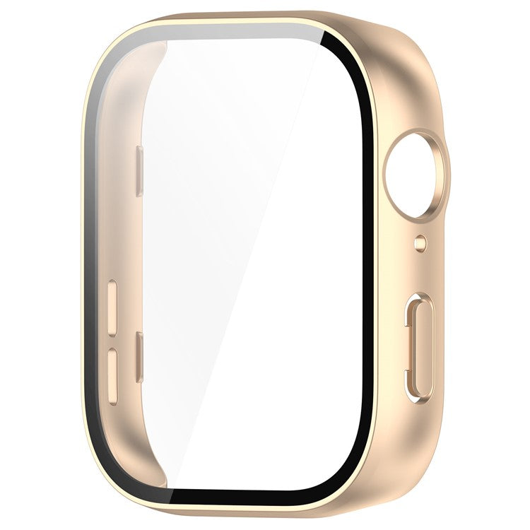 For Huawei Watch Fit 3 Watch Case PC Frame with Tempered Glass Screen Protector - Matte Gold