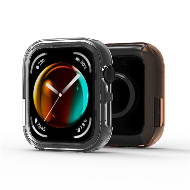 For Huawei Watch Fit 3 Case Half Cover TPU Protective Watch Frame - Transparent Blue