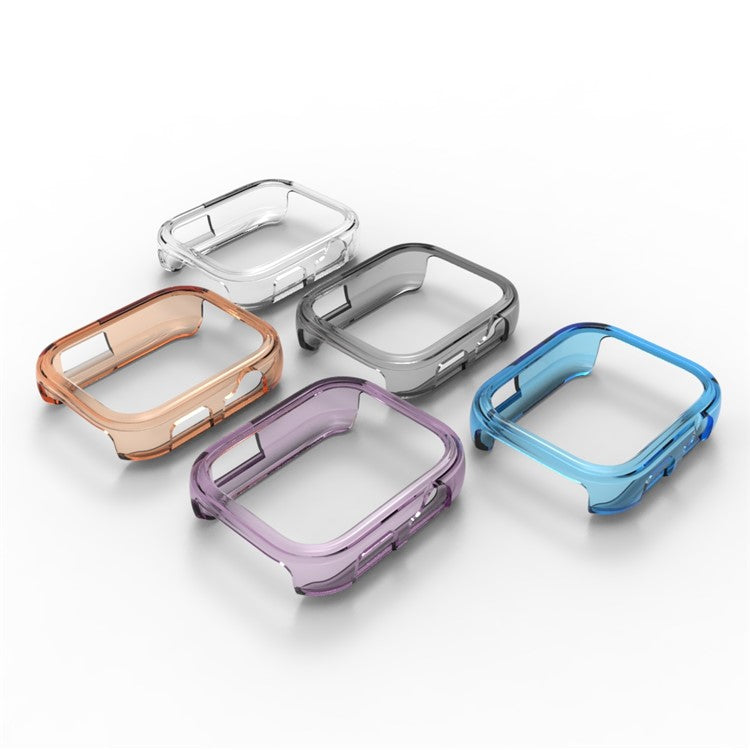 For Huawei Watch Fit 3 Case Half Cover TPU Protective Watch Frame - Transparent Blue