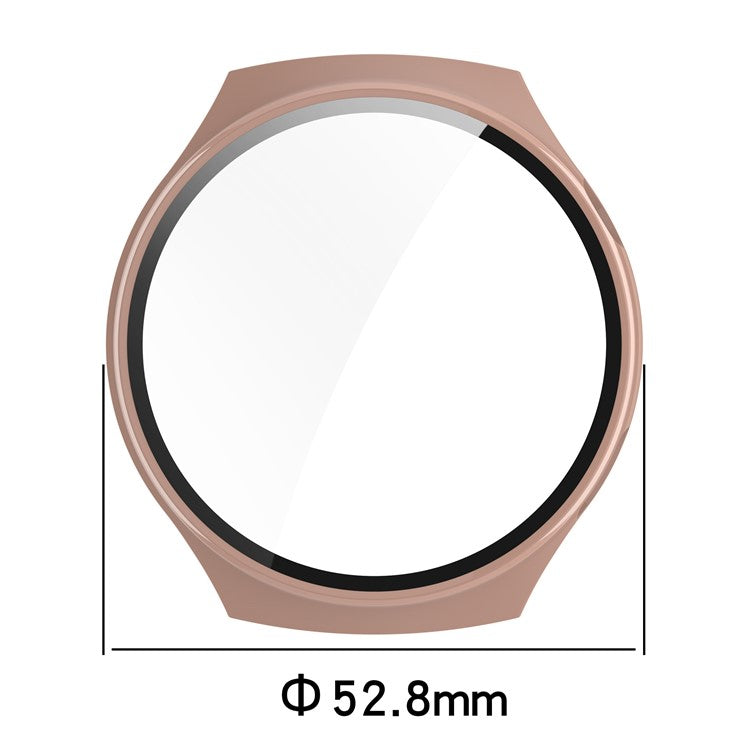 For Huawei Watch 4 Pro Space Edition Smartwatch PC Frame Case with Curved Tempered Glass Screen Film - Pink
