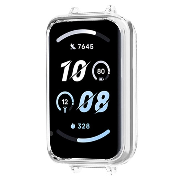 For Honor Band 9 Watch Frame Hard PC Cover with 12mm Adapter Connector - Transparent