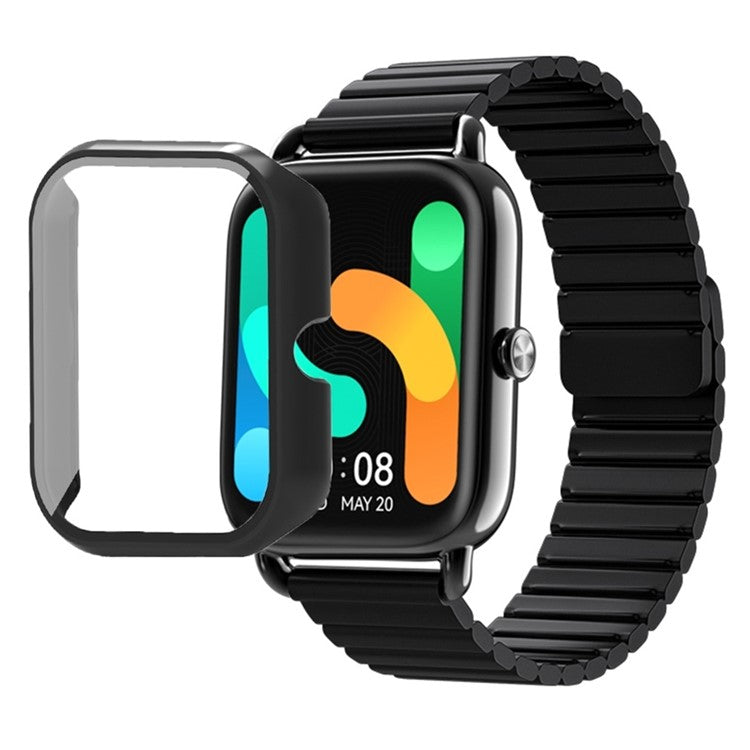 For Haylou GST Lite(LS13) / GST(LS09B) Case Hard PC Watch Case Cover with Screen Protector - Black