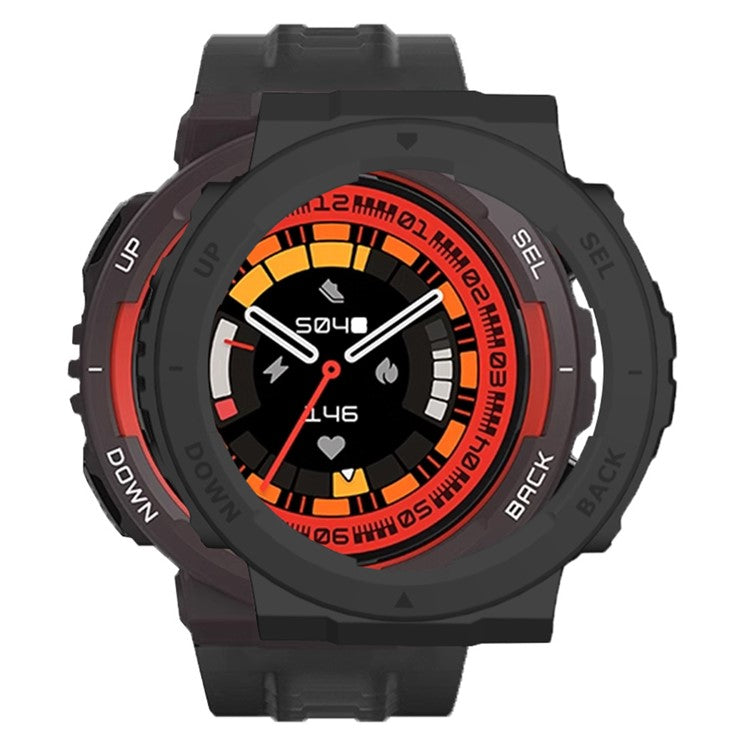 For Huami Amazfit Active Edge A2212 PC Frame Half Cover Smart Watch Bumper Case - Black