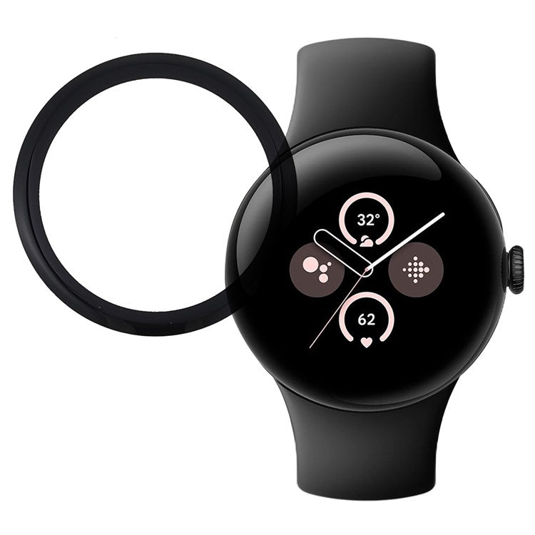 For Google Pixel Watch 3 41mm Full Screen Protector Black Edge Soft PMMA Smartwatch Screen Film