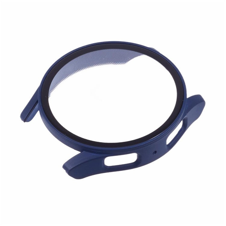 For Samsung Galaxy Watch7 44mm Watch Case Hard PC Cover with Tempered Glass Screen Film - Dark Blue