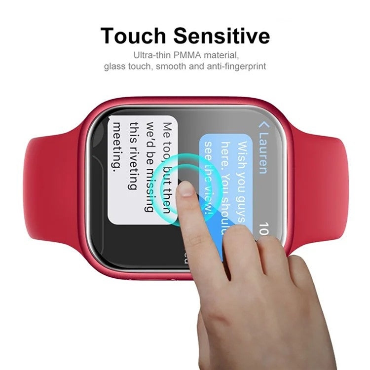WANLONFENG Screen Protector For Apple Watch Series 9  /  8  /  7 41mm 3D Curved Edge PMMA Soft Film