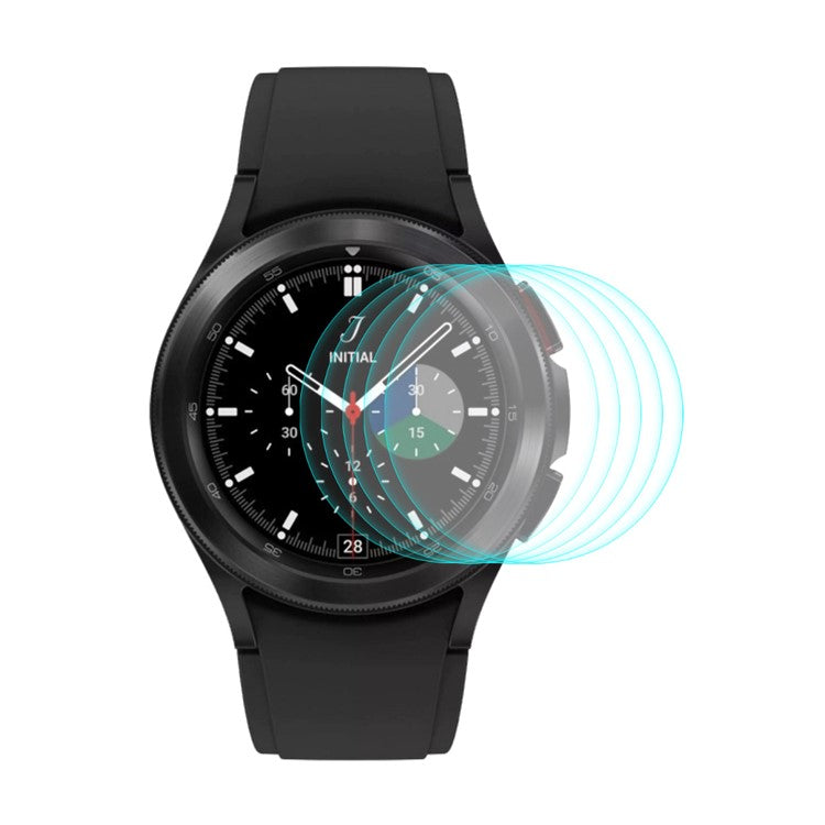 ENKAY HAT PRINCE 5Pcs/Pack 9H Hardness HD Clear 2.15D Arc Edge 0.2mm Tempered Screen Guard Protector for Samsung Galaxy Watch4 Classic 46mm