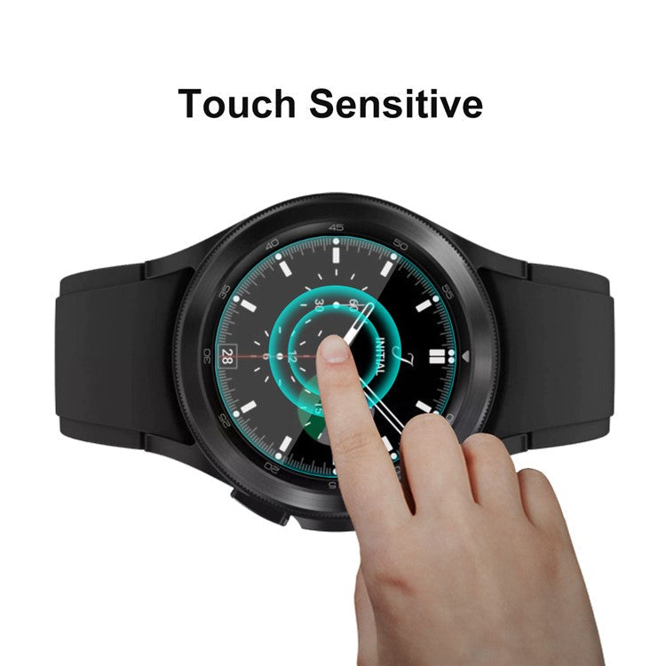 ENKAY HAT PRINCE 5Pcs/Pack 9H Hardness HD Clear 2.15D Arc Edge 0.2mm Tempered Screen Guard Protector for Samsung Galaxy Watch4 Classic 46mm