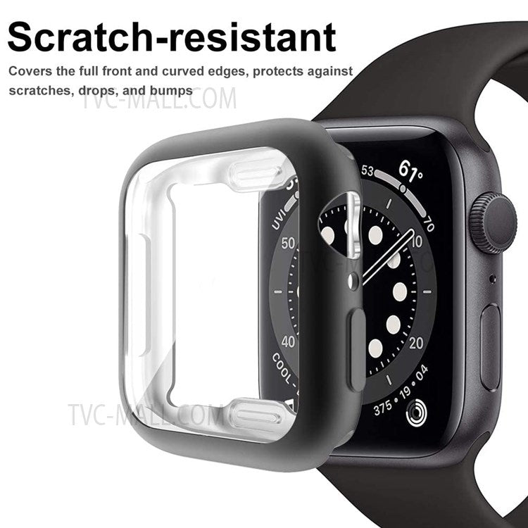 Electroplated TPU Case Touch Sensitive Screen Protector Cover for Apple Watch Series 9 / 8 / 7 45mm - Black