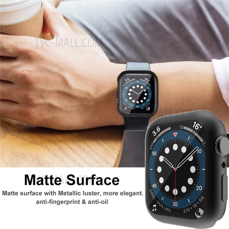 Electroplated TPU Case Touch Sensitive Screen Protector Cover for Apple Watch Series 9 / 8 / 7 45mm - Rose Gold